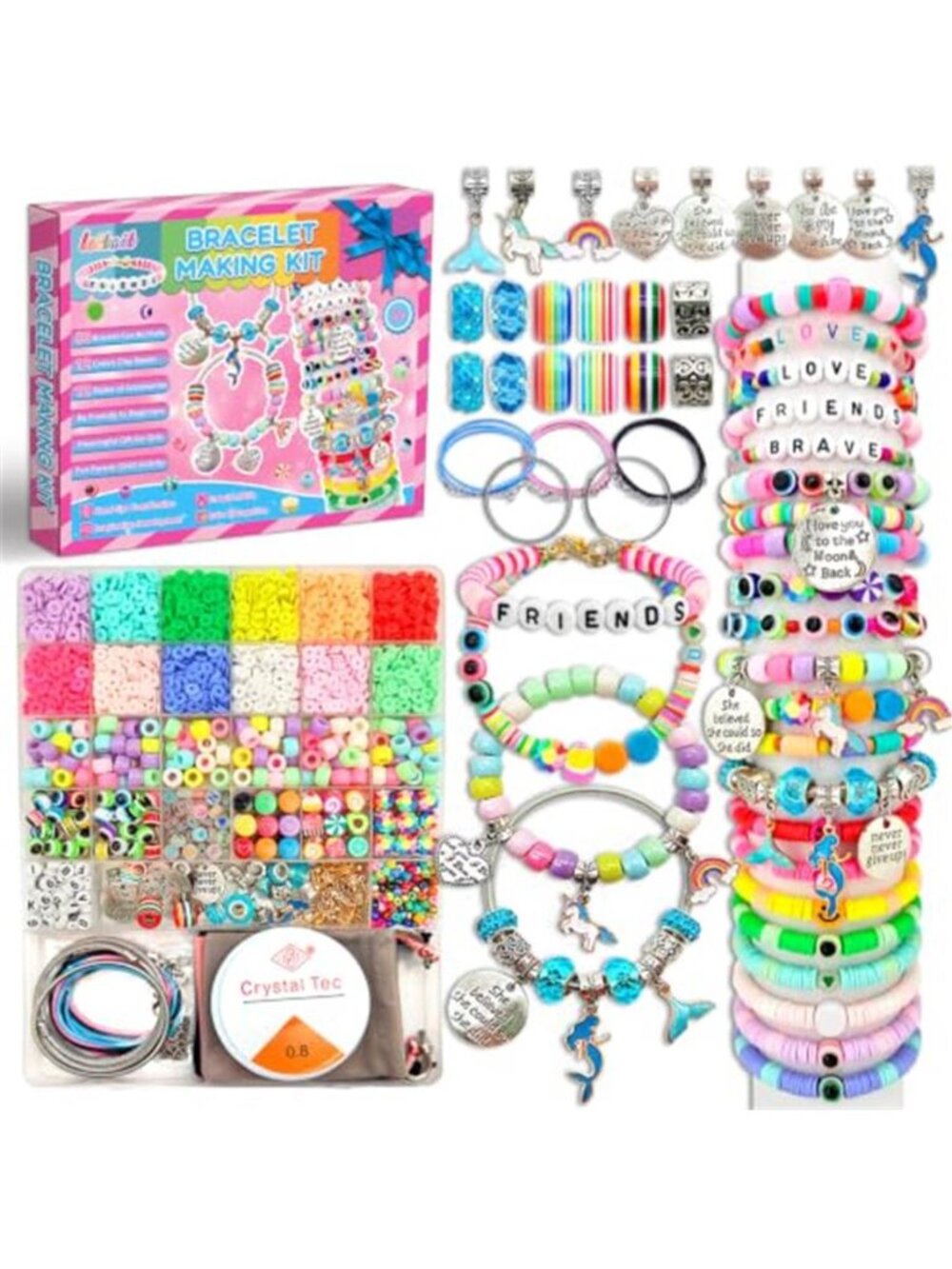 leitait Girls Toys Bracelet Making Kit -3400pcs Charm Jewelry Making Kit